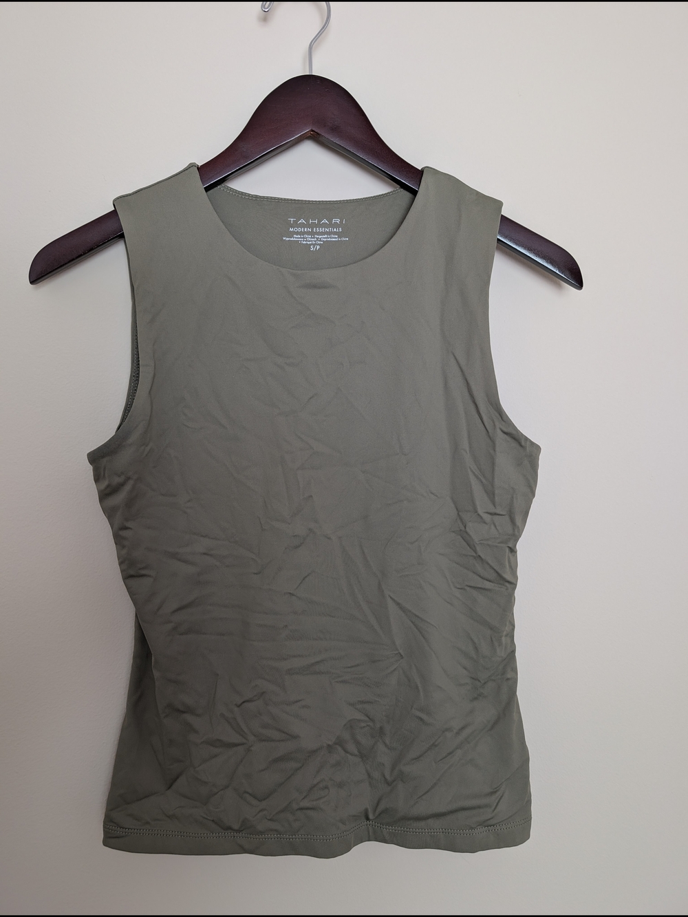 Tahari Olive Tank Top - Classic Sleeveless Tee